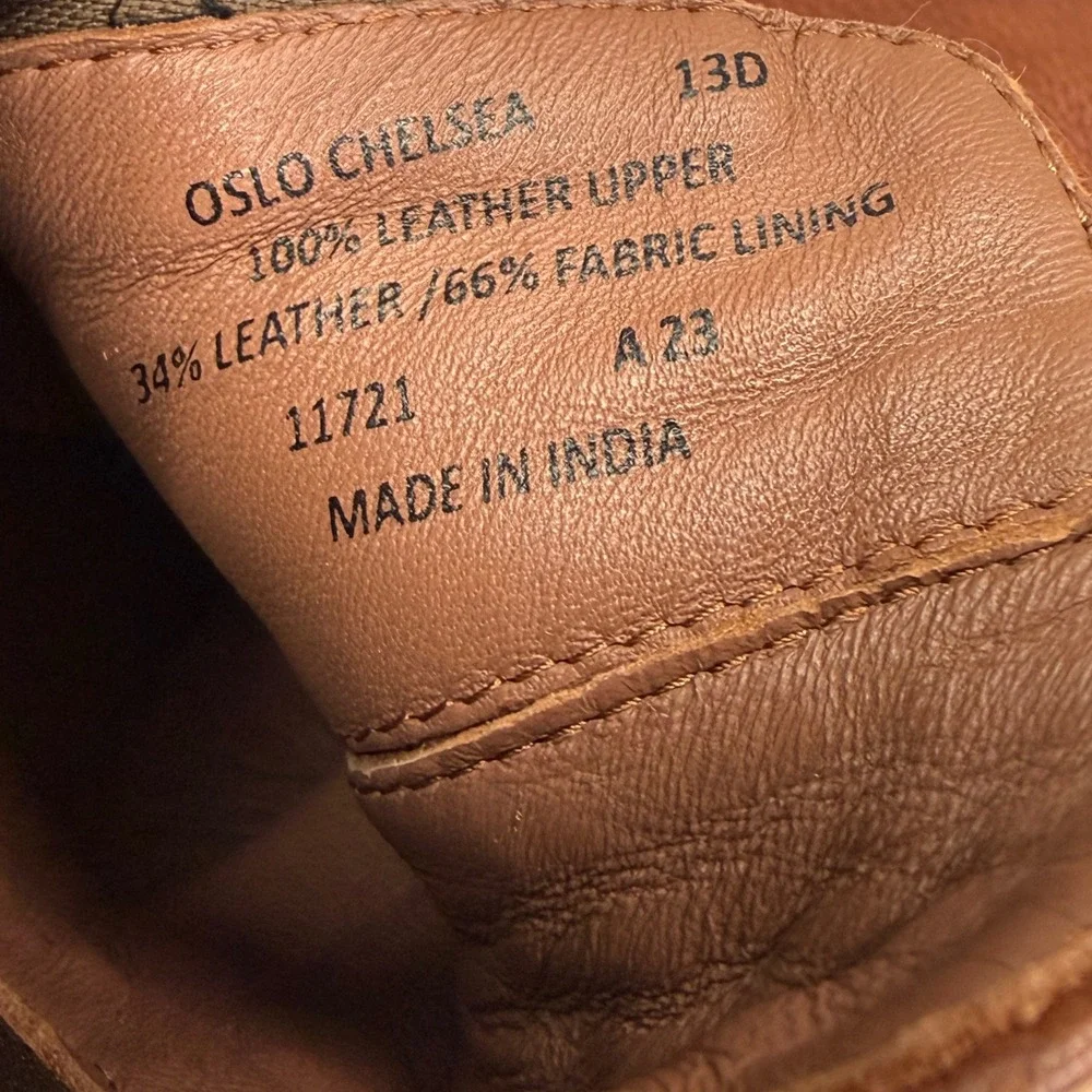 Polo Ralph Lauren Mens Size 13 Oslo Chelsea Boots Brown Leather Lug Sole New - Picture 5 of 8